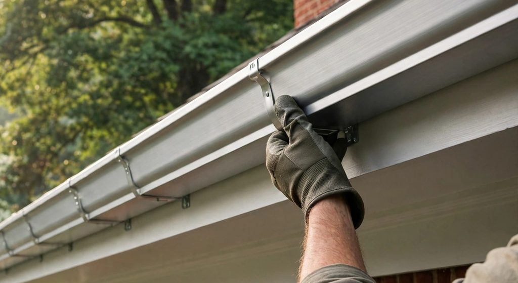 Seamless gutter installation
